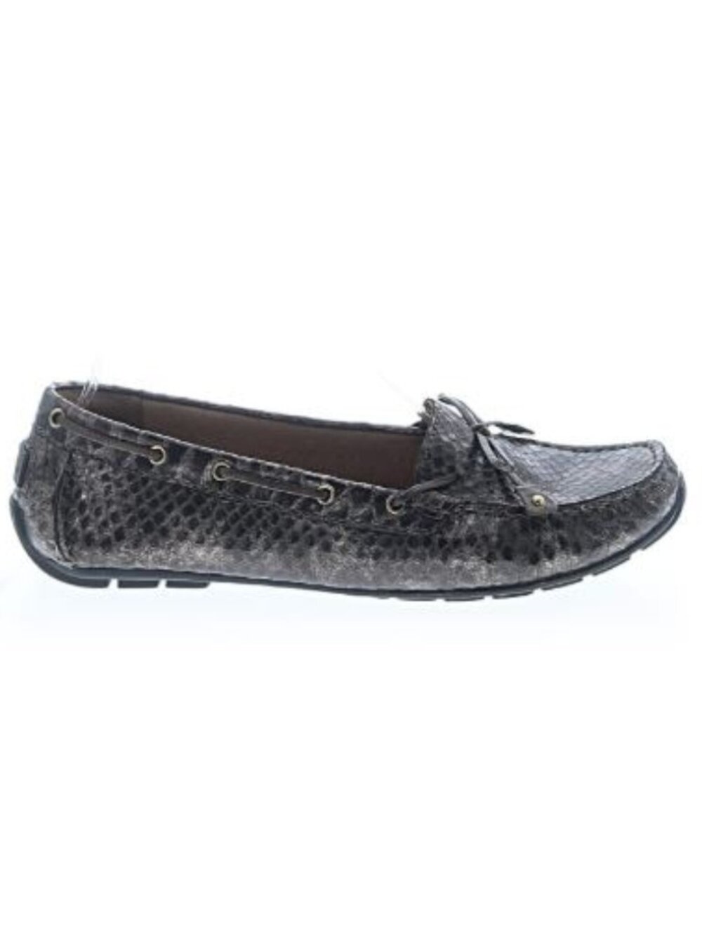 Clarks Dunbar Cruiser Leather Loafers 7.5 Metallic Driving Slip On Flats Bow Tie